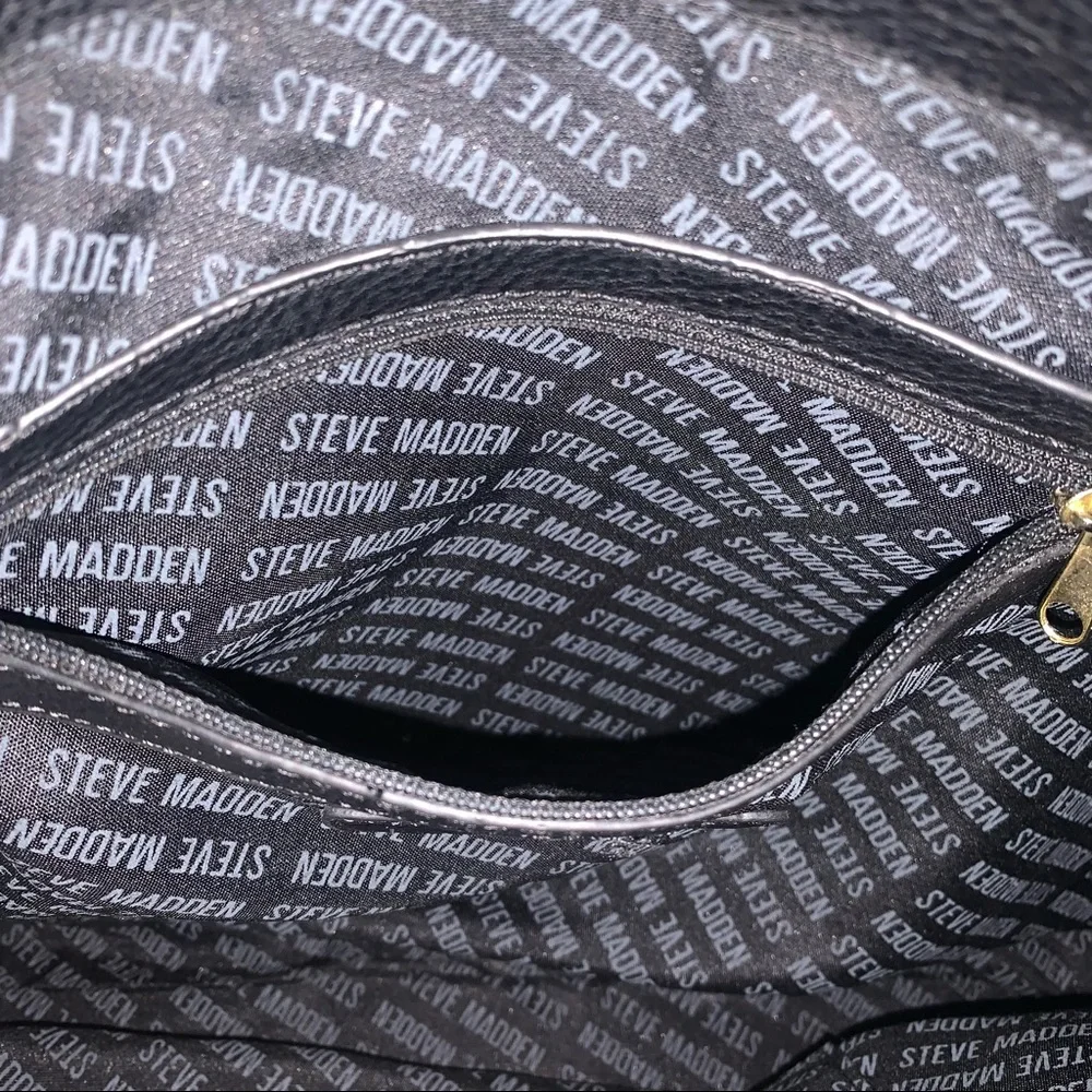 Steve Madden black faux croc tote shoulder bag - Picture 10 of 15